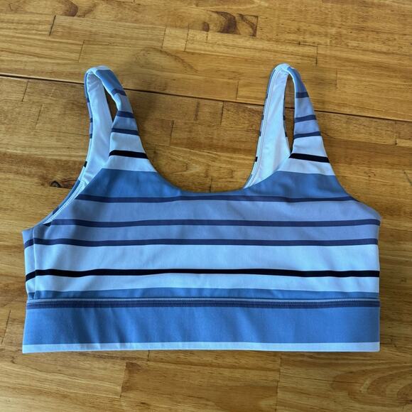 Show Horizon Light N Tight Purple Striped Sports Bra Size Large - Picture 2 of 5